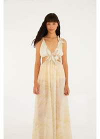 Vestido Longo Mar De Ondas