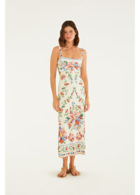 Vestido Midi Estampado Brisa Serena