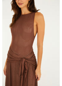 Vestido Cropped Amarração Tule