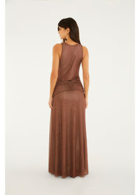 Vestido Cropped Amarração Tule