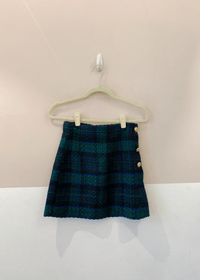 Minissaia tweed verde/preto Zara M