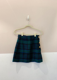 Minissaia tweed verde/preto Zara M