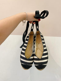 Espadrilhe listrada p&amp;b Maria Filó 38