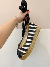 Espadrilhe listrada p&amp;b Maria Filó 38