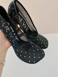 Scarpin preto tela brilhos Loewe 37