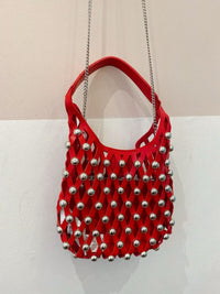 Bolsinha vermelha tachas Zara