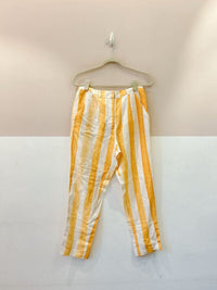 Calça linho listrada amarelo BDLN 38