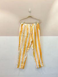 Calça linho listrada amarelo BDLN 38
