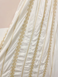 Vestido midi branco bordado Ideologic G