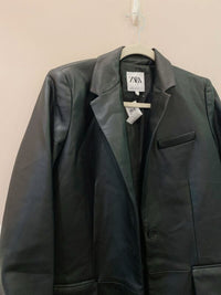 Blazer couro fake preto Zara PP