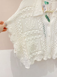 Cropped tricot branco Farm G