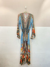 Vestido midi estampado botões Farm P