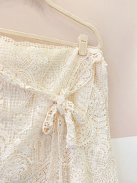Short saia renda off white Farm G