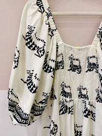 Vestido longo p&amp;b tigres Farm G