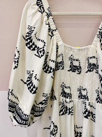 Vestido longo p&amp;b tigres Farm G