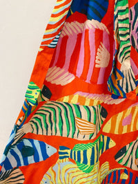 Vestido colorido peixes ombro só Farm GG
