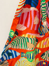Vestido colorido peixes ombro só Farm GG