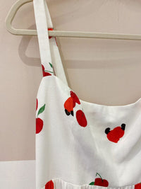 Vestido branco cajus e cerejas Farm G