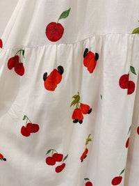 Vestido branco cajus e cerejas Farm G