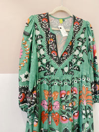 Vestido verde estampado cajus Farm G