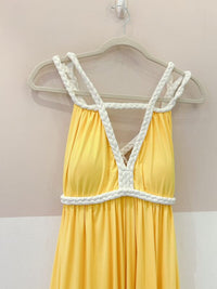 Vestido malha fria amarelo cordas Fabi Freixo P