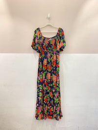 Vestido midi busto lastéx estampado Cantão GG