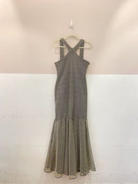 Vestido longo preto/dourado Kimina G