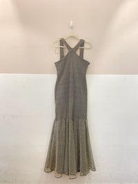 Vestido longo preto/dourado Kimina G