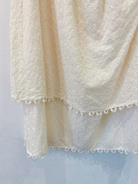 Saia midi off white laise Farm G