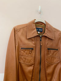 Jaqueta caramelo couro Armani Jeans P