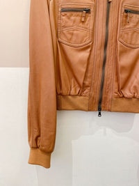 Jaqueta caramelo couro Armani Jeans P