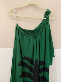 Vestido longa seda verde Wasabi M