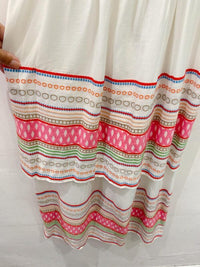 Vestido midi branco bordado Fernanda Di Biase P
