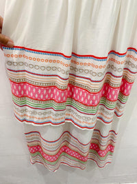 Vestido midi branco bordado Fernanda Di Biase P