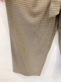 Calça xadrez marrom c/ faixa Zara G