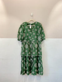 Vestido midi verde laise Idelogic G