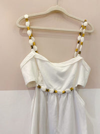 Vestido midi branco recorte Vix M