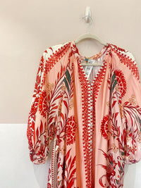 Vestido midi rosa estampado Farm P