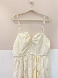 Vestido midi renda off white Animale 42