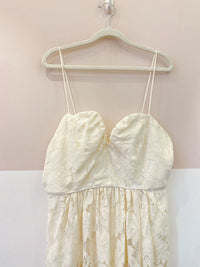 Vestido midi renda off white Animale 42