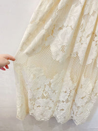 Vestido midi renda off white Animale 42