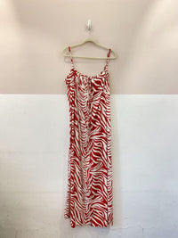 Vestido midi estampado vermelho Maria Filó GG