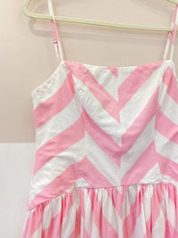 Vestido curto listrado rosa Farm M