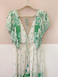 Vestido estampa verde Farm M