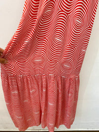 Vestido midi listrado vermelho Totem G