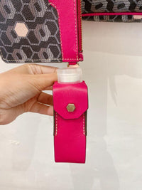 Bolsa estampada couro pink Arezzo