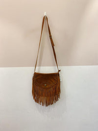 Bolsa tiracolo couro franjas Anacapri