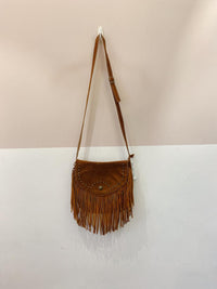 Bolsa tiracolo couro franjas Anacapri