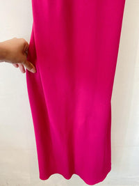 Vestido midi fucsia aplicação Cris Barros 38
