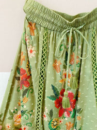 Saia midi verde floral Farm PP